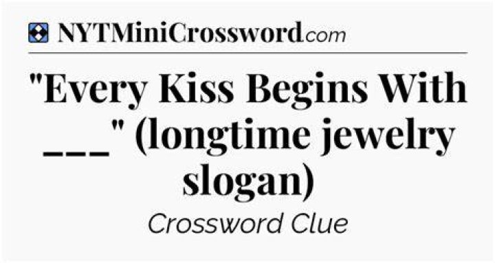 “Every kiss begins with ___” (jeweler’s slogan) Crossword Clue
