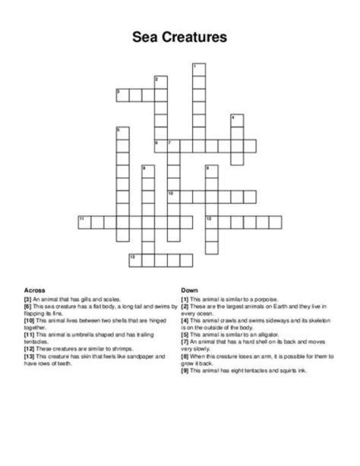 Sea creatures that move by jet propulsion Crossword Clue