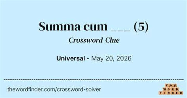 Summa cum laude spoiler Crossword Clue
